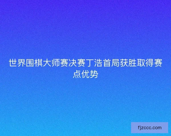世界围棋大师赛决赛丁浩首局获胜取得赛点优势