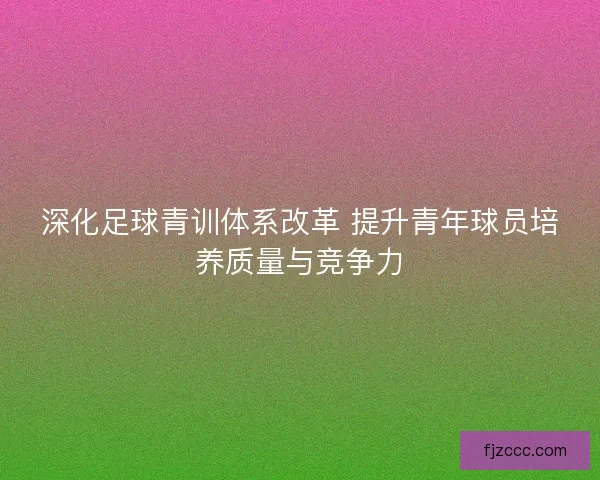 深化足球青训体系改革 提升青年球员培养质量与竞争力